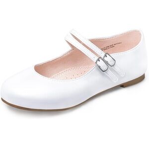 MIXIN Girls Dress Shoes Mary Jane Shoes for Girl Ballet Flats white size 5